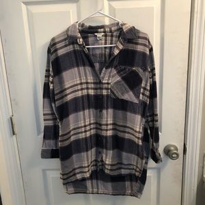 Over sized flannel with pockets